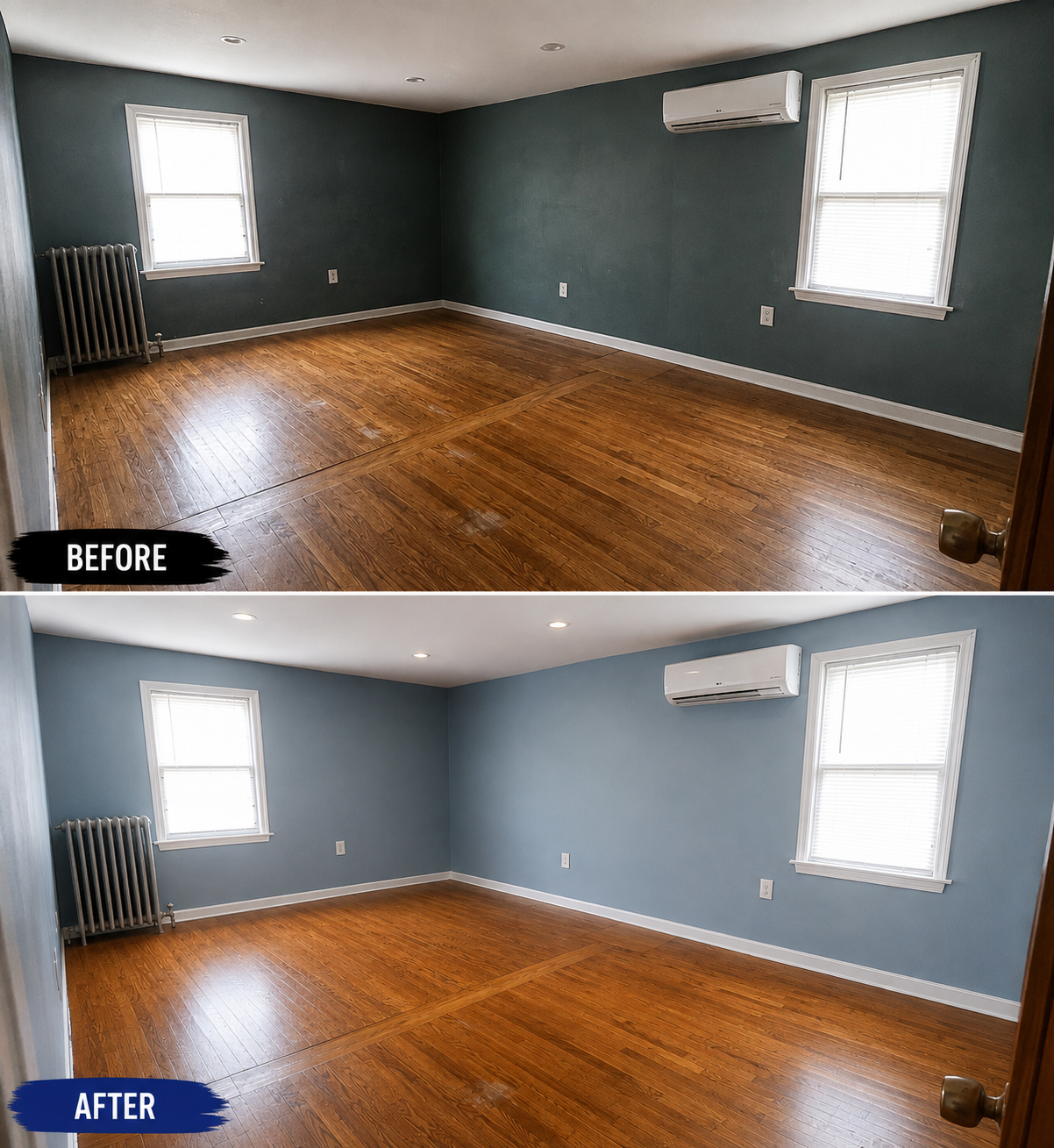 Bloomsbury bedroom before and after